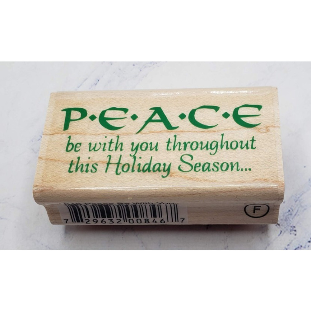 Peace Be With You Holiday Season #0846 Hampton Art Wood Mounted Rubber Stamp